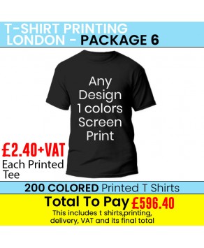 200 COLOURED T Shirt Printing with 1 colour